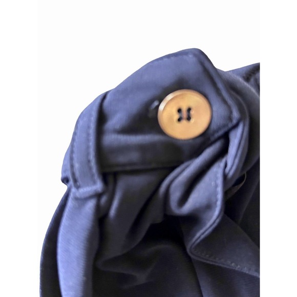 Emma & Michele Jumpsuit Women's Large Navy W/Gold Wide Leg Pant Sleeveless Tie - Picture 8 of 10